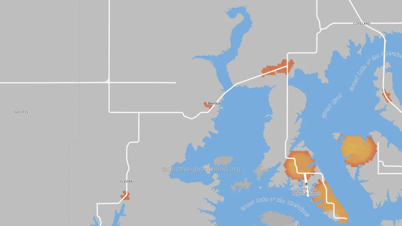 Bike Grade map of 74331, OK