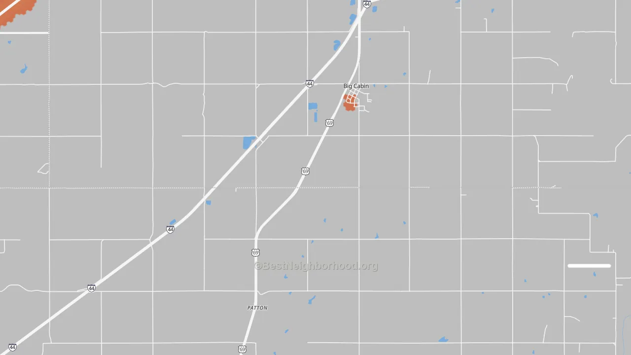 Bike Grade map of 74332, OK