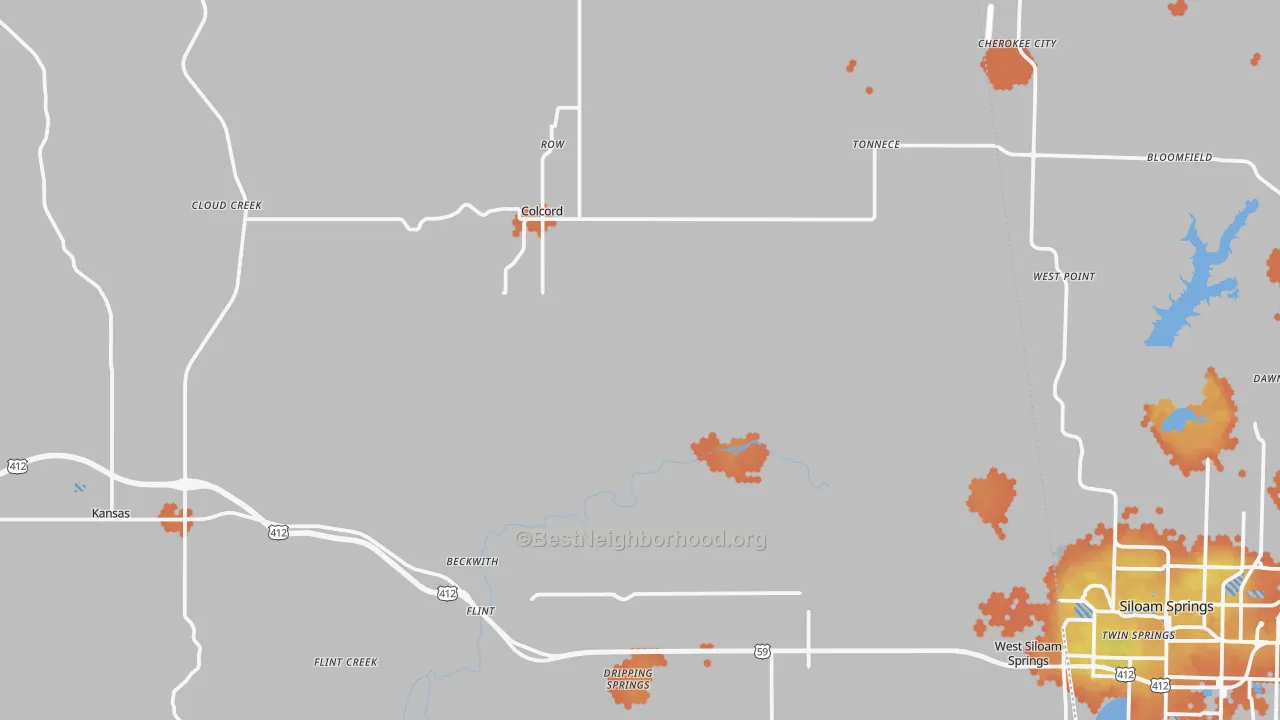 Bike Grade map of 74338, OK