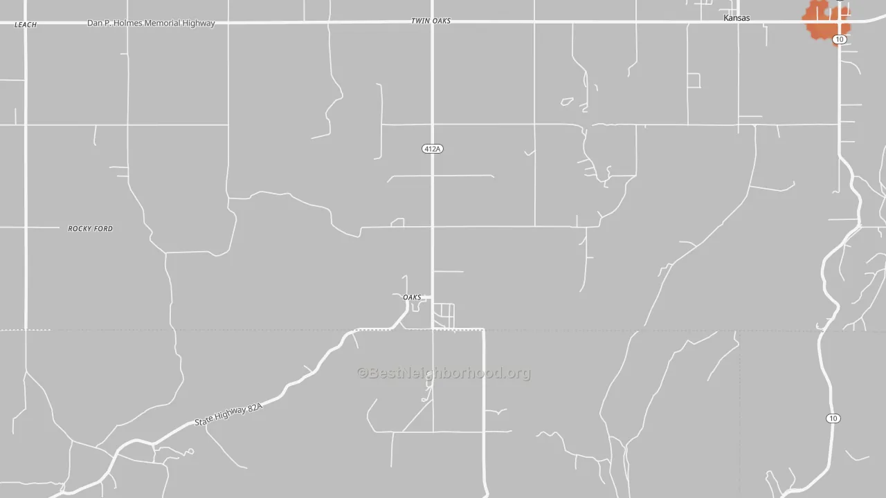 Bike Grade map of 74359, OK