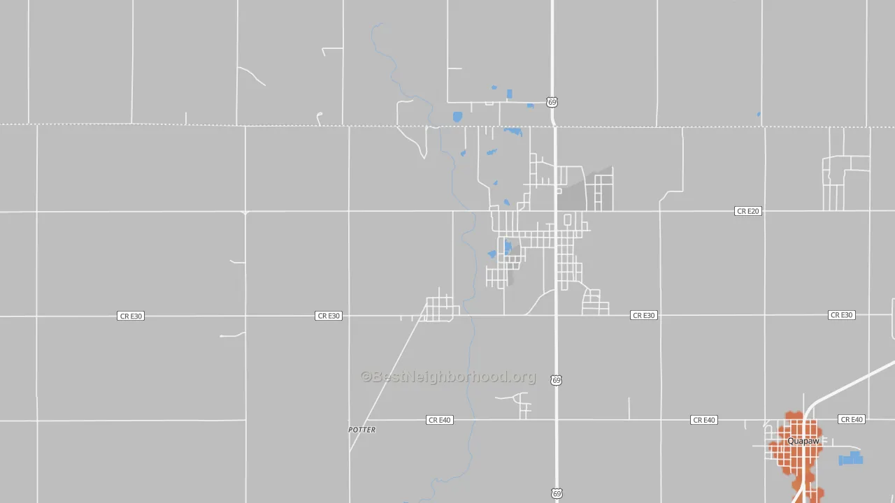 Bike Grade map of 74360, OK