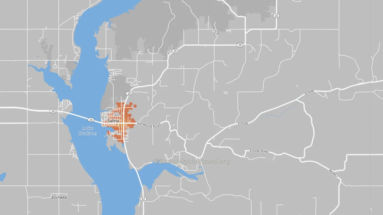 Bike Grade map of 74365, OK