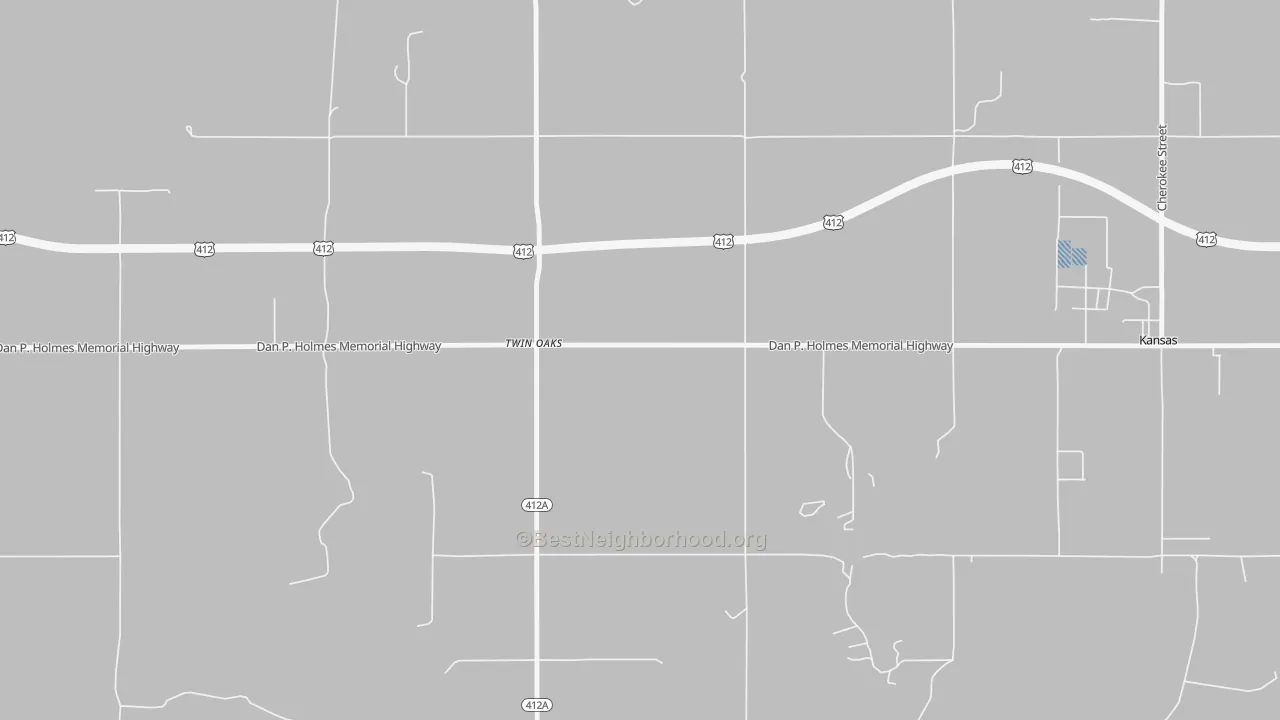 Bike Grade map of 74368, OK