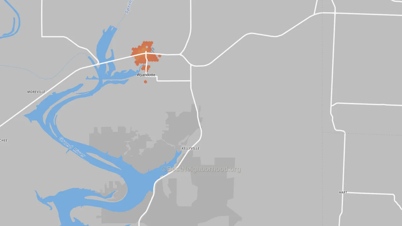 Bike Grade map of 74370, OK