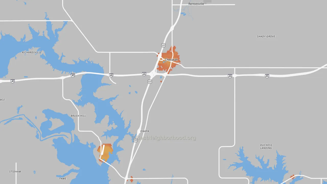 Bike Grade map of 74426, OK