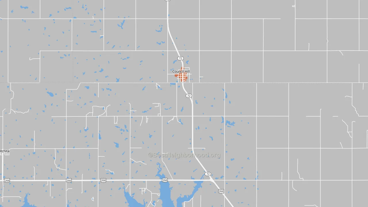 Bike Grade map of 74428, OK