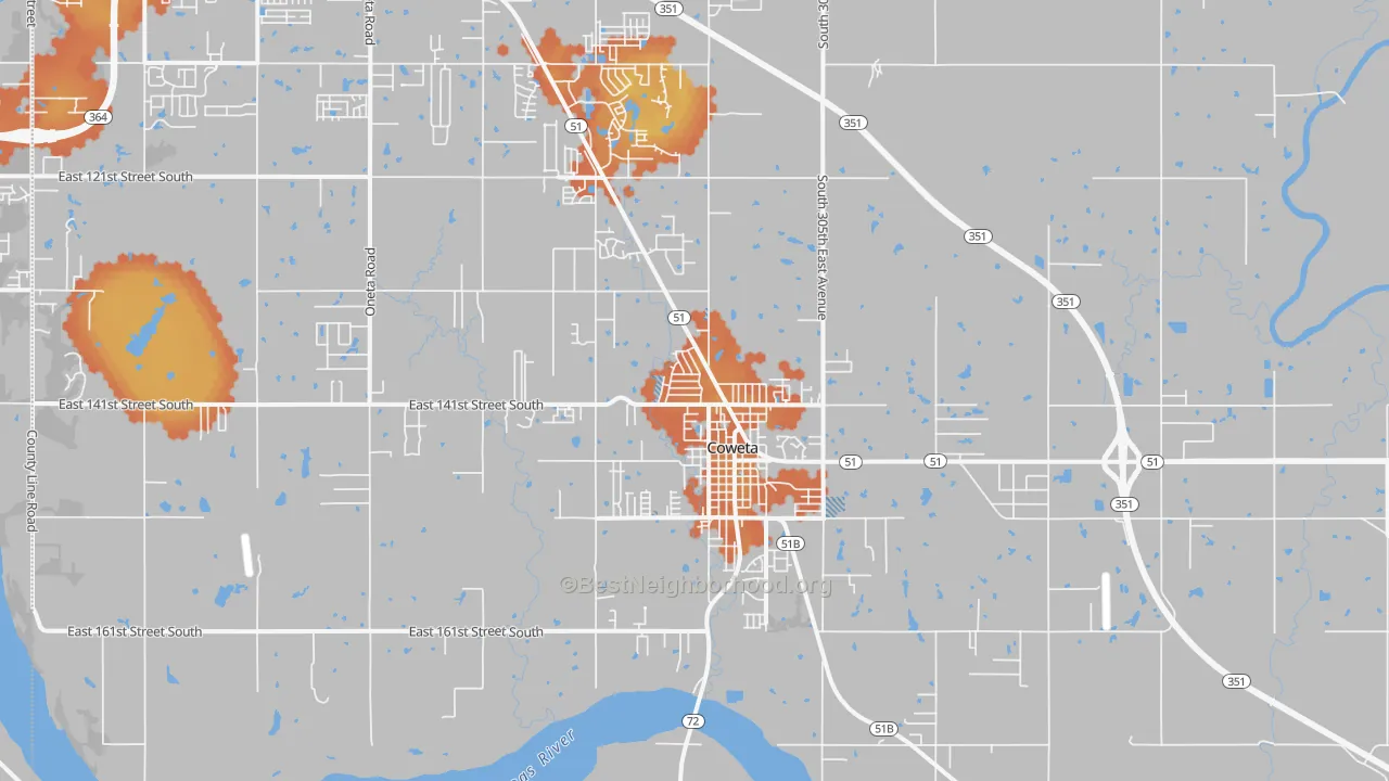 Bike Grade map of 74429, OK