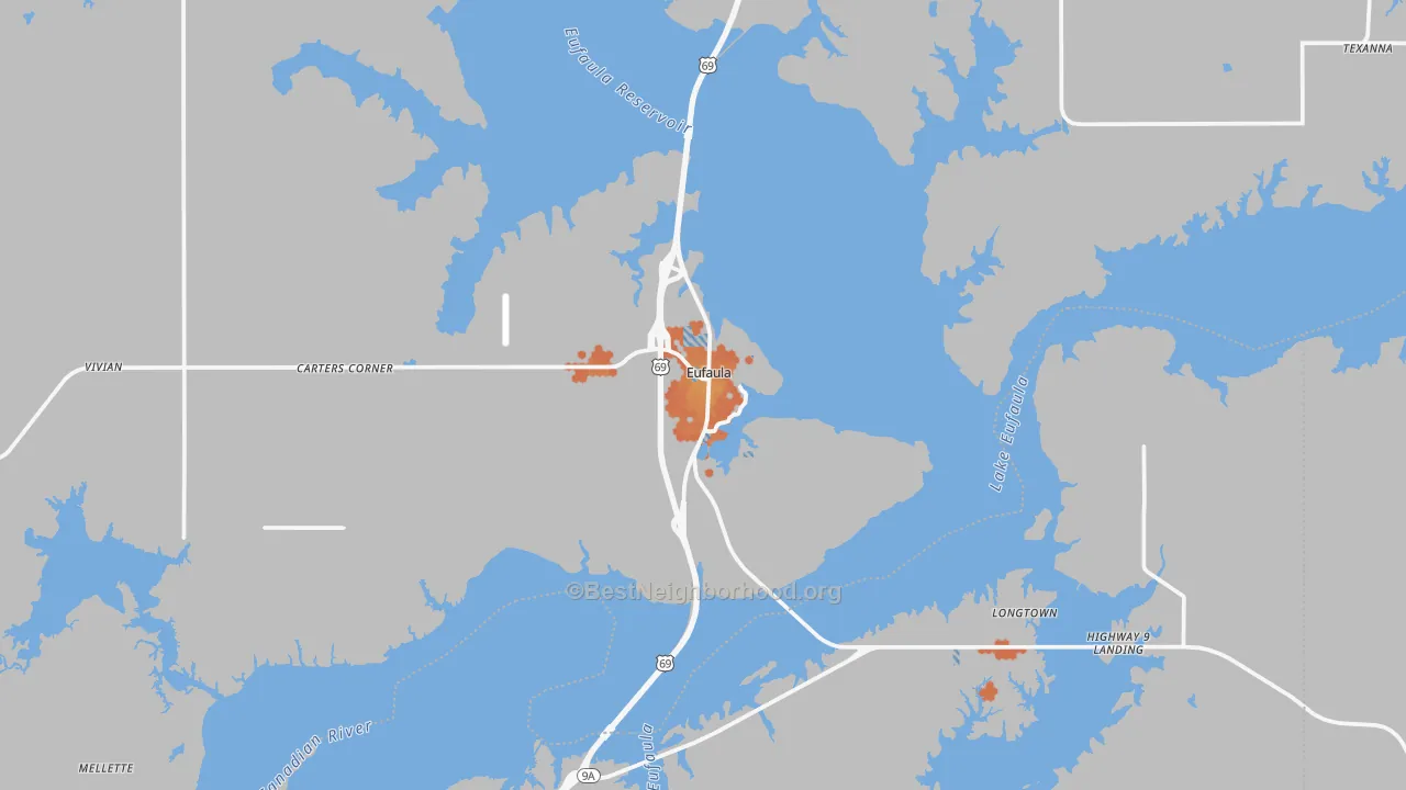 Bike Grade map of 74432, OK