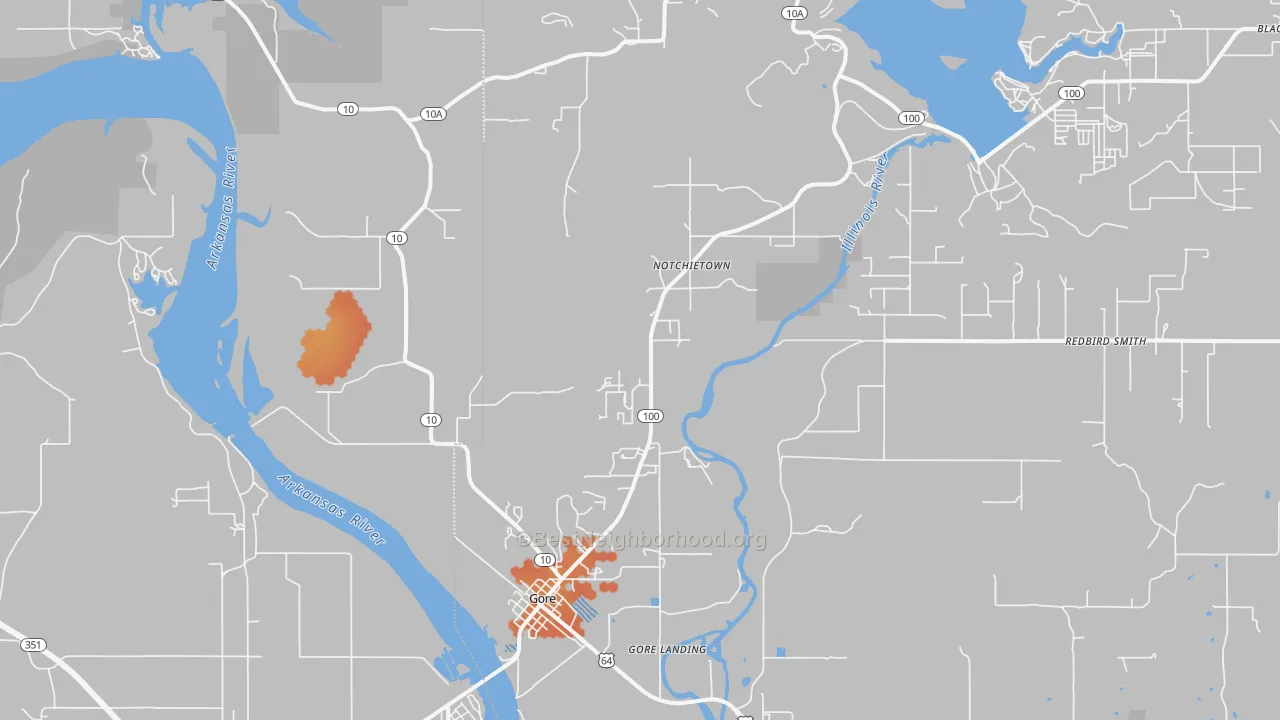 Bike Grade map of 74435, OK