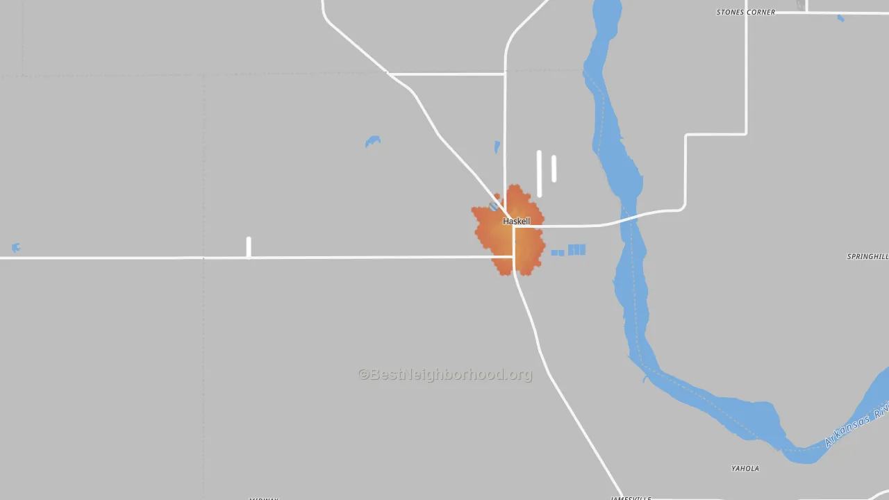 Bike Grade map of 74436, OK