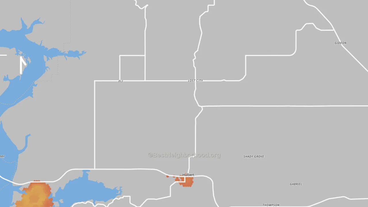 Bike Grade map of 74441, OK