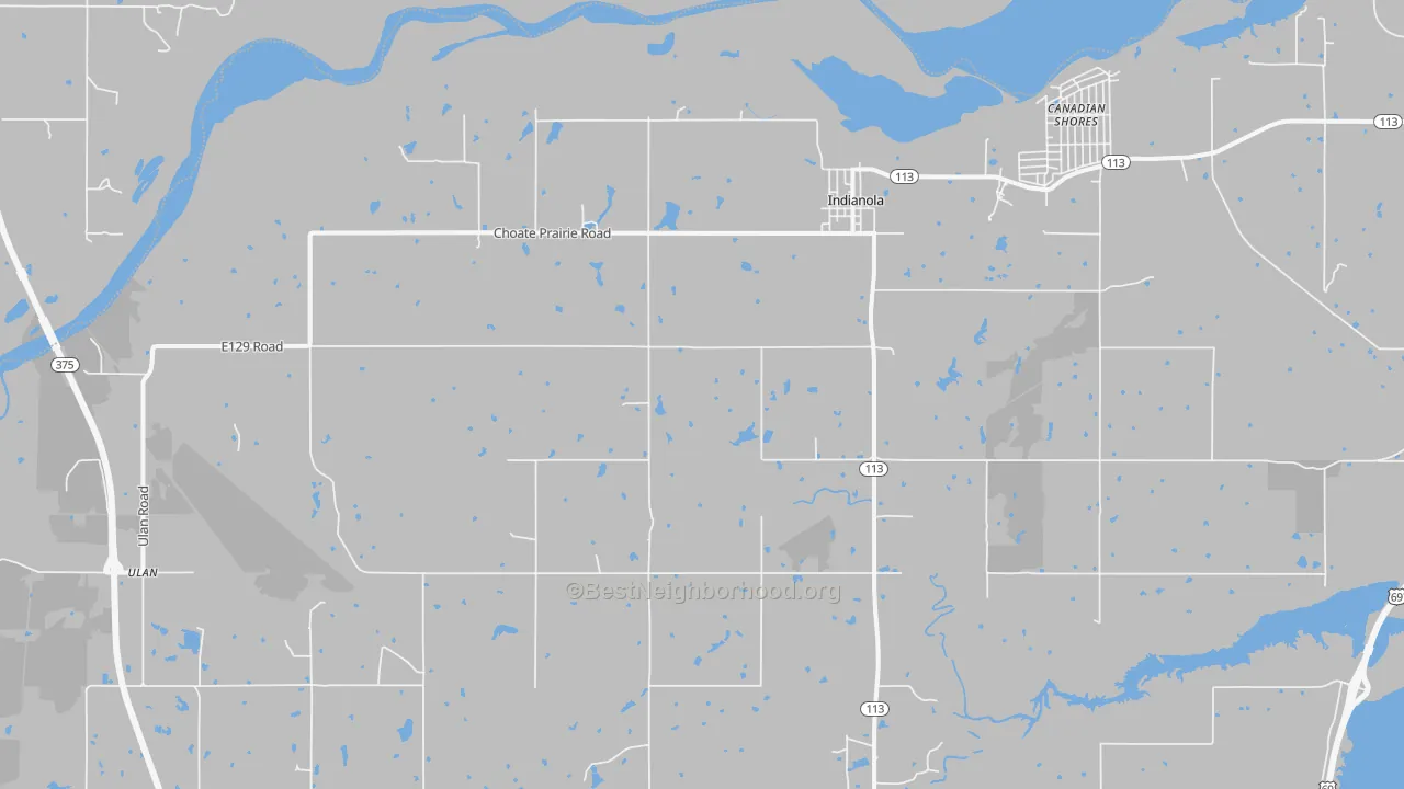 Bike Grade map of 74442, OK