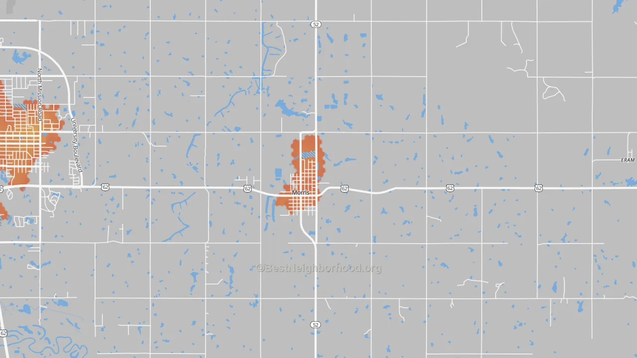 Bike Grade map of 74445, OK