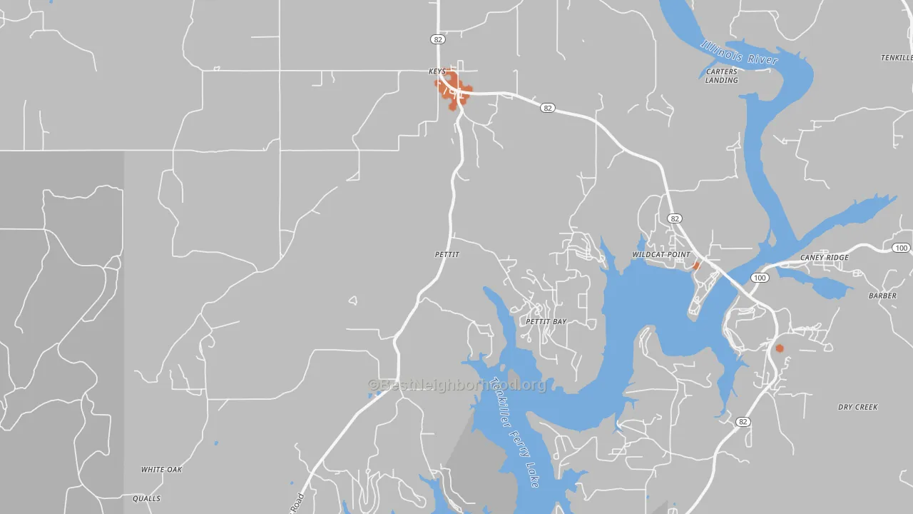 Bike Grade map of 74451, OK
