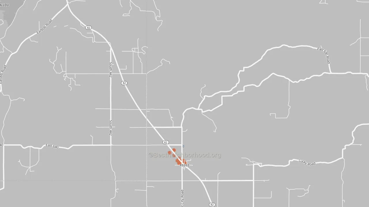 Bike Grade map of 74452, OK
