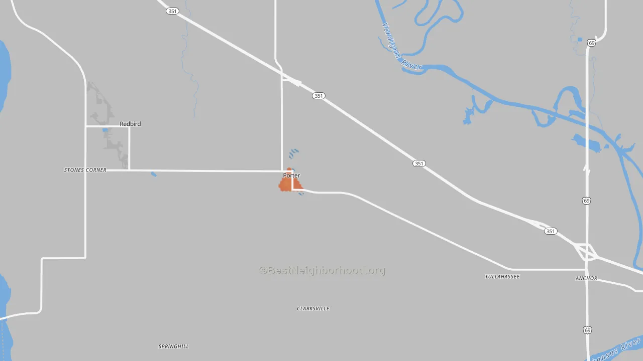 Bike Grade map of 74454, OK