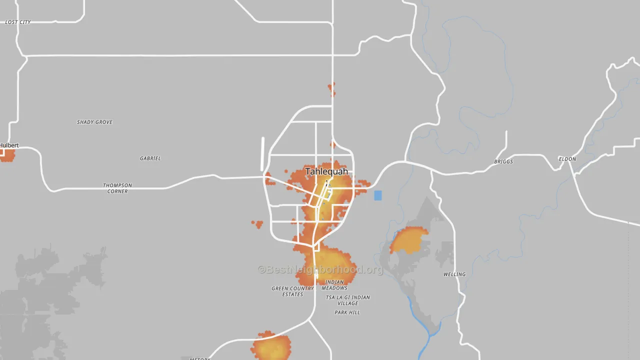 Bike Grade map of 74464, OK