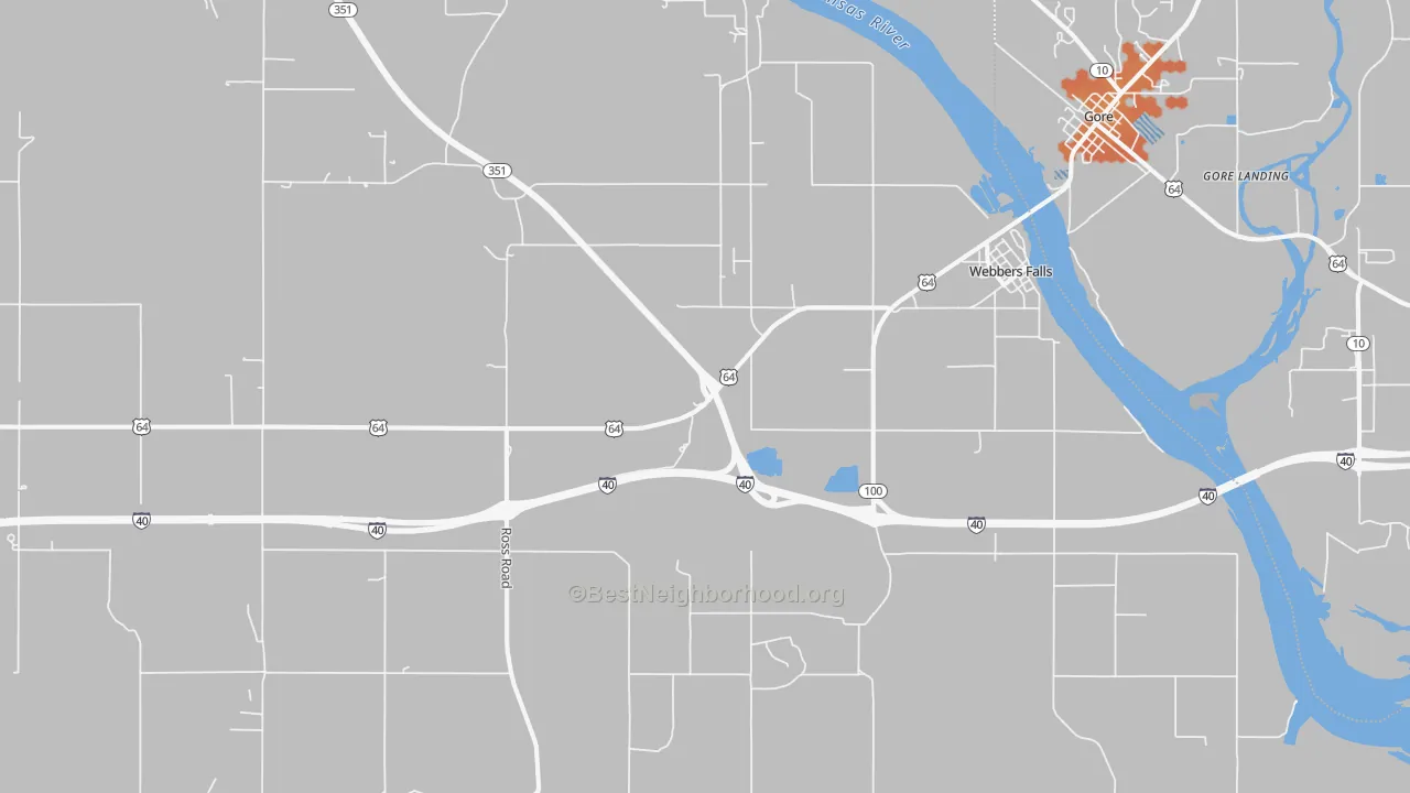 Bike Grade map of 74470, OK