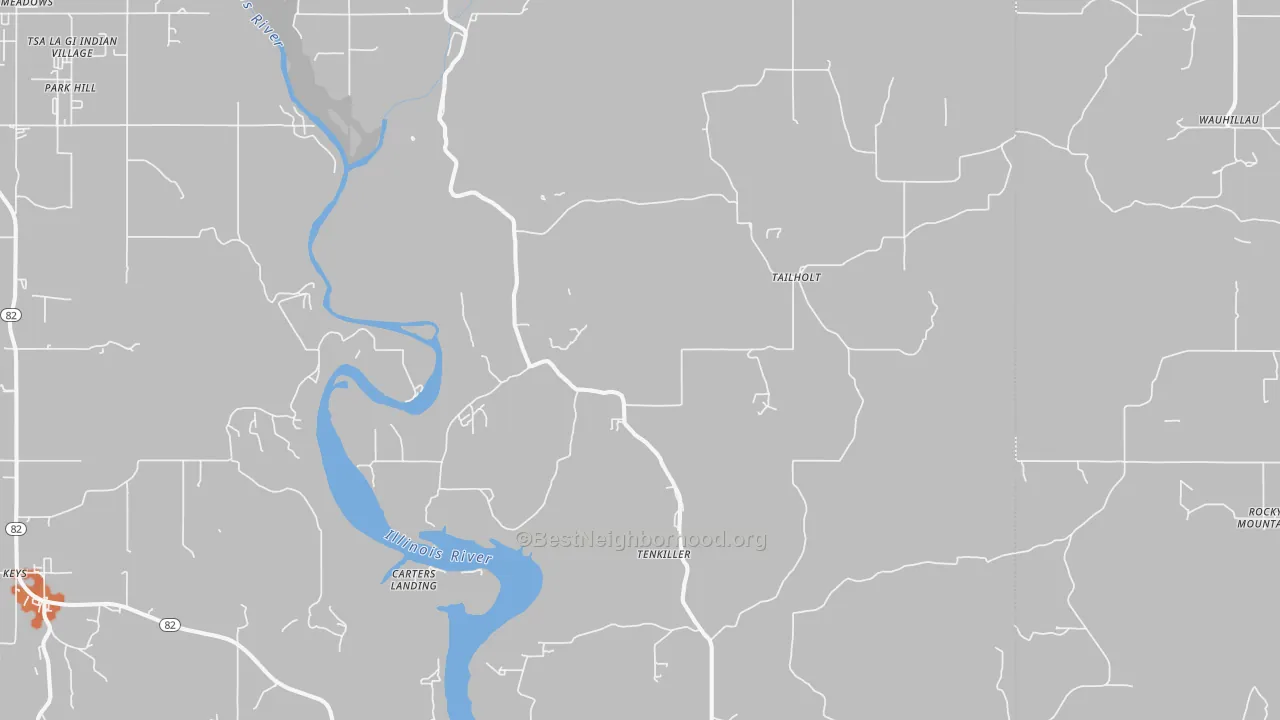 Bike Grade map of 74471, OK