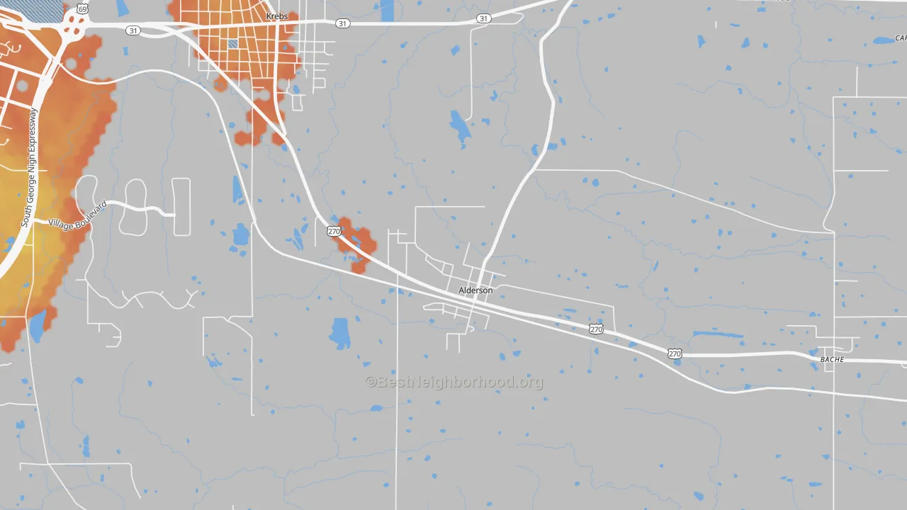 Bike Grade map of 74522, OK