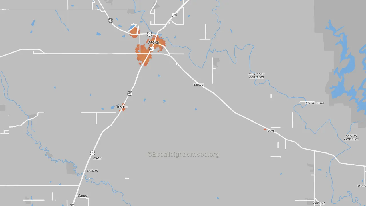 Bike Grade map of 74525, OK