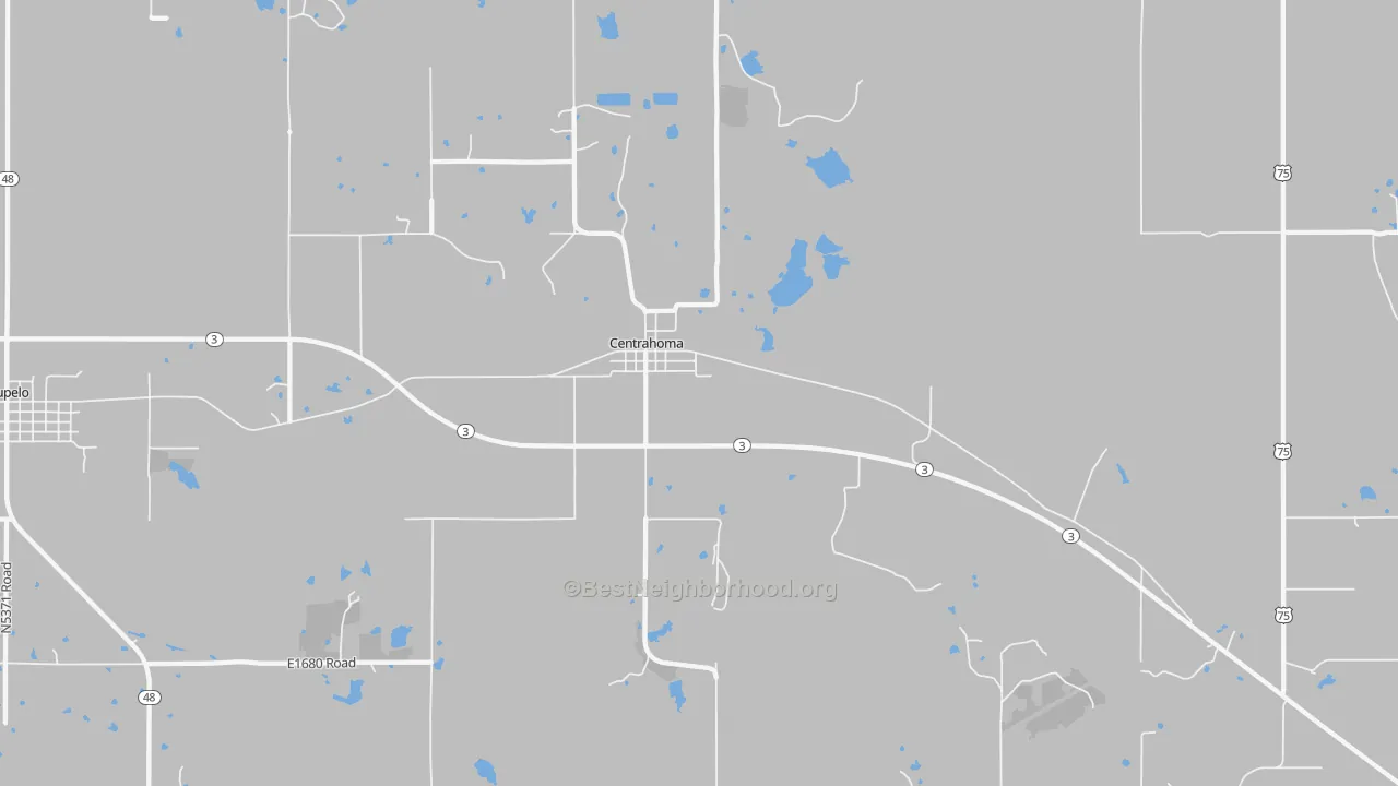 Bike Grade map of 74534, OK