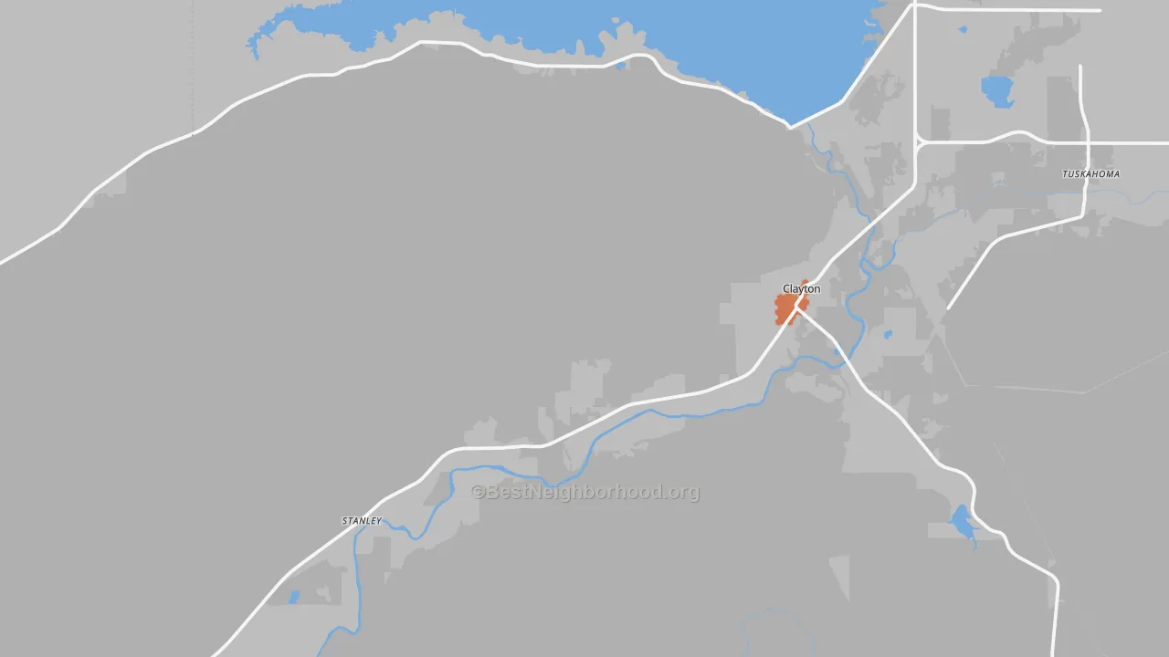 Bike Grade map of 74536, OK
