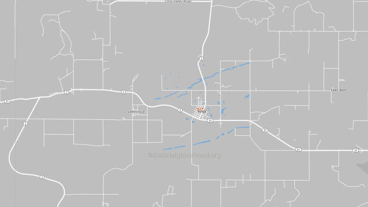 Bike Grade map of 74552, OK
