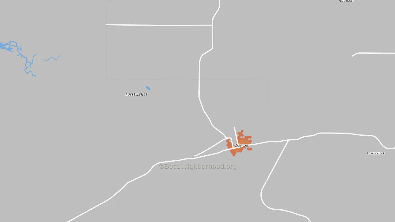 Bike Grade map of 74561, OK