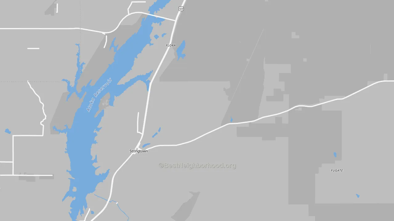 Bike Grade map of 74569, OK