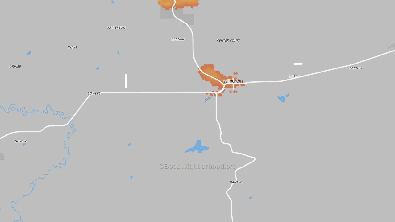 Bike Grade map of 74578, OK