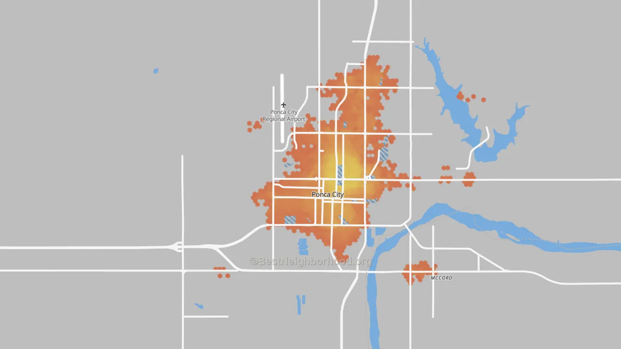 Bike Grade map of 74601, OK