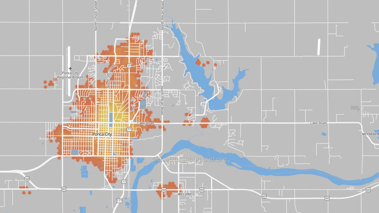 Bike Grade map of 74604, OK