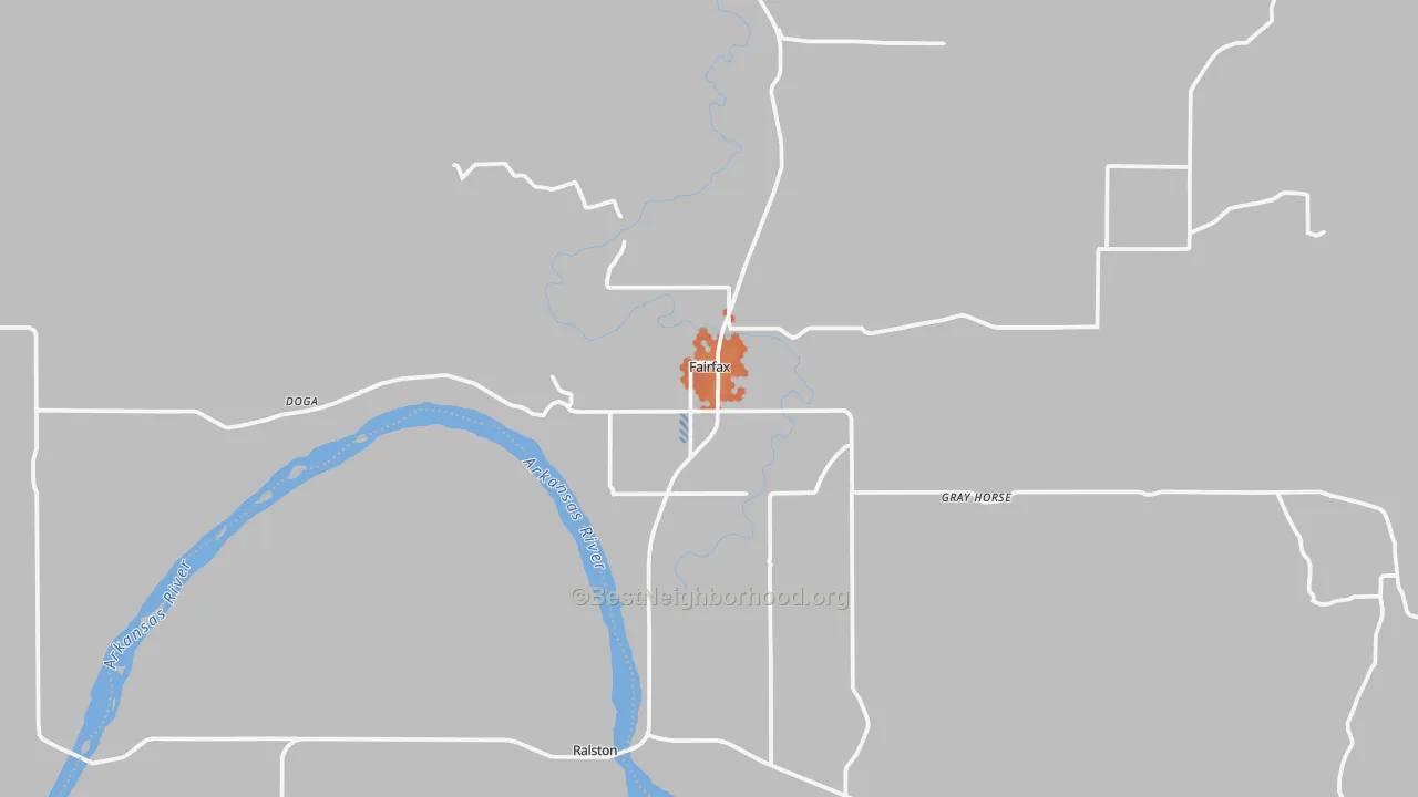 Bike Grade map of 74637, OK