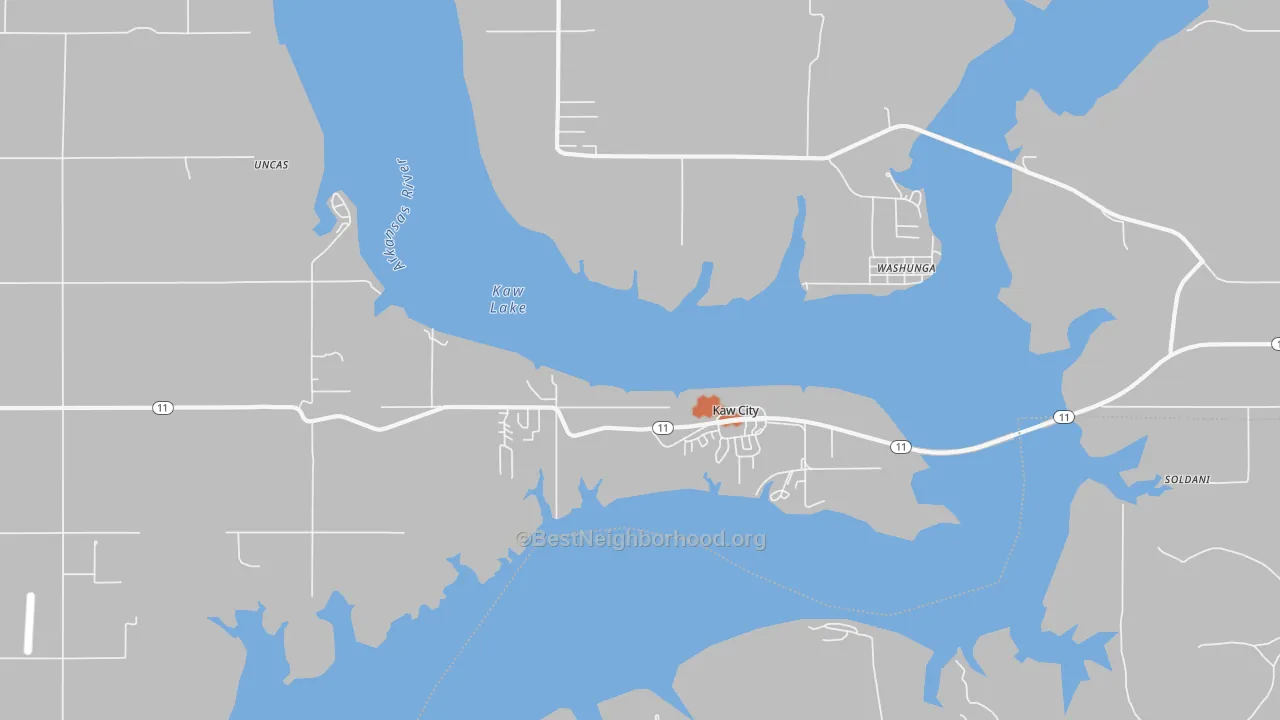 Bike Grade map of 74641, OK
