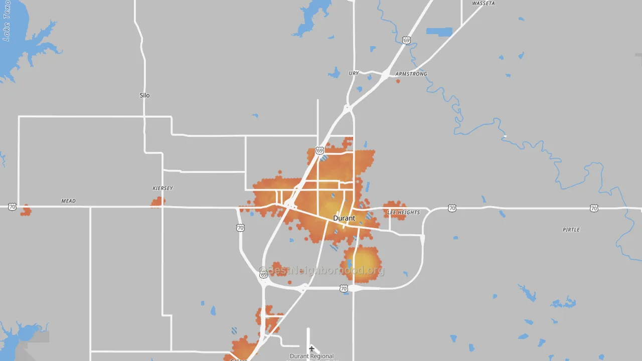 Bike Grade map of 74701, OK
