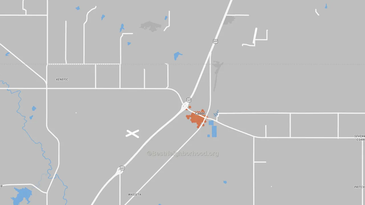 Bike Grade map of 74729, OK