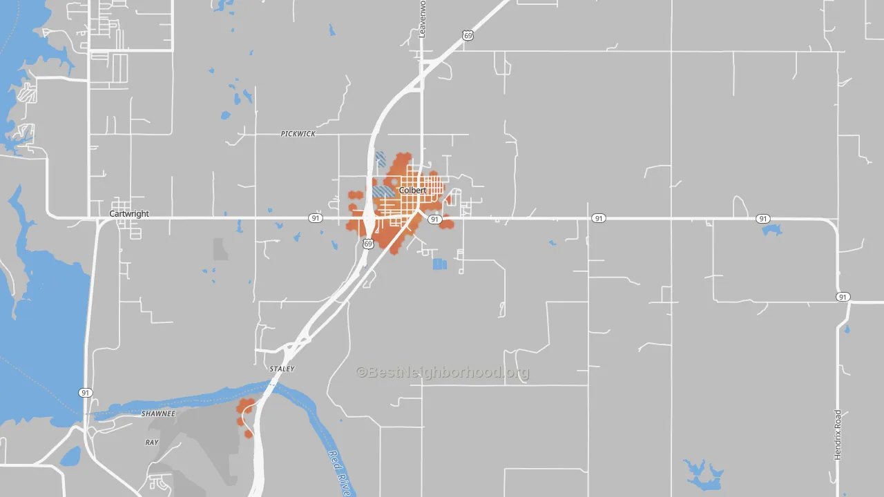 Bike Grade map of 74733, OK