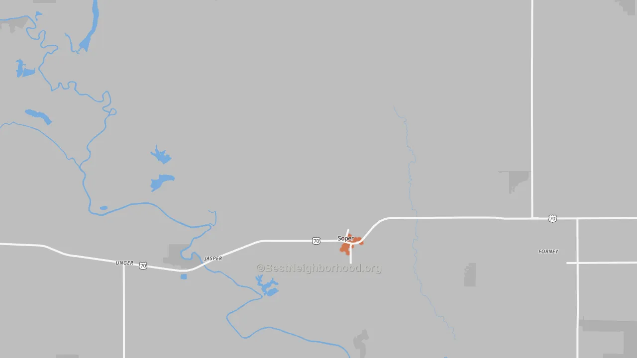 Bike Grade map of 74759, OK