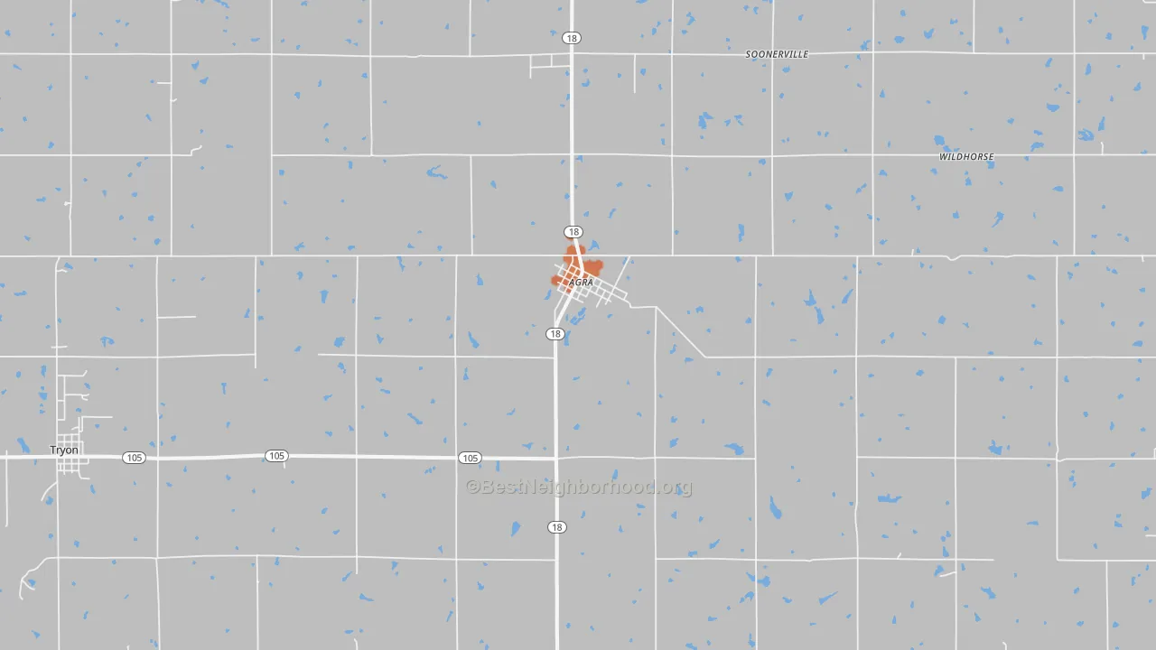 Bike Grade map of 74824, OK