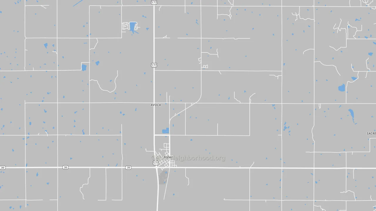 Bike Grade map of 74826, OK