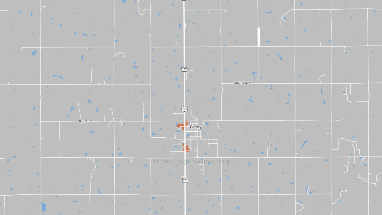 Bike Grade map of 74832, OK