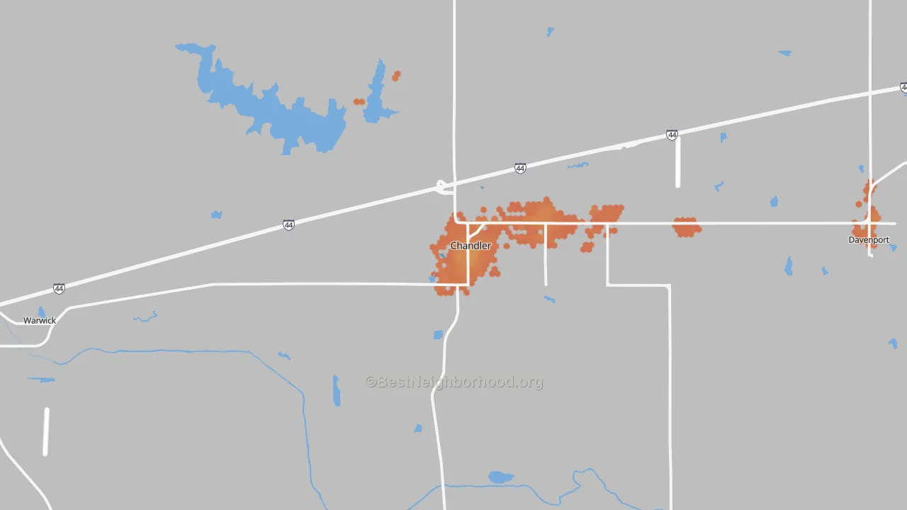 Bike Grade map of 74834, OK