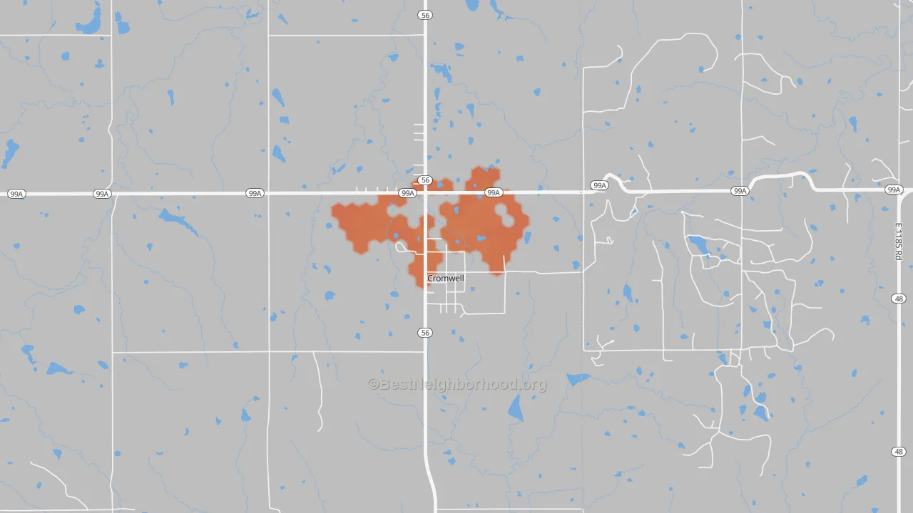 Bike Grade map of 74837, OK