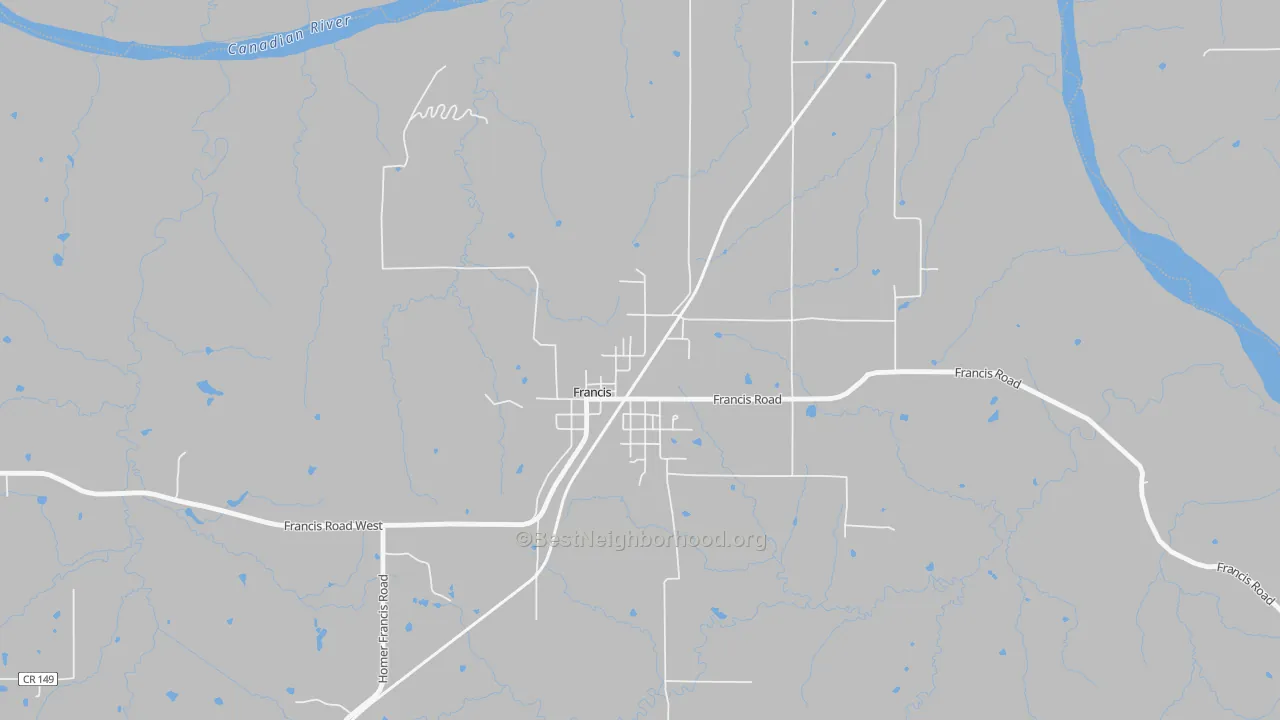 Bike Grade map of 74844, OK