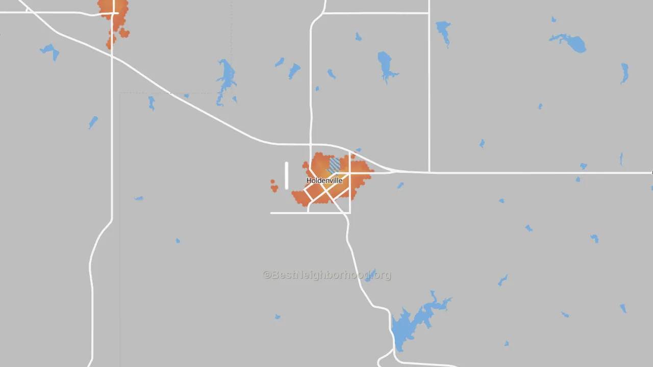Bike Grade map of 74848, OK