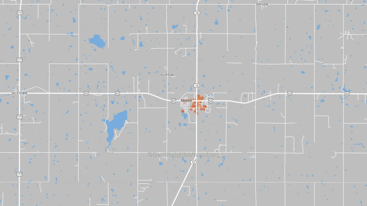 Bike Grade map of 74855, OK