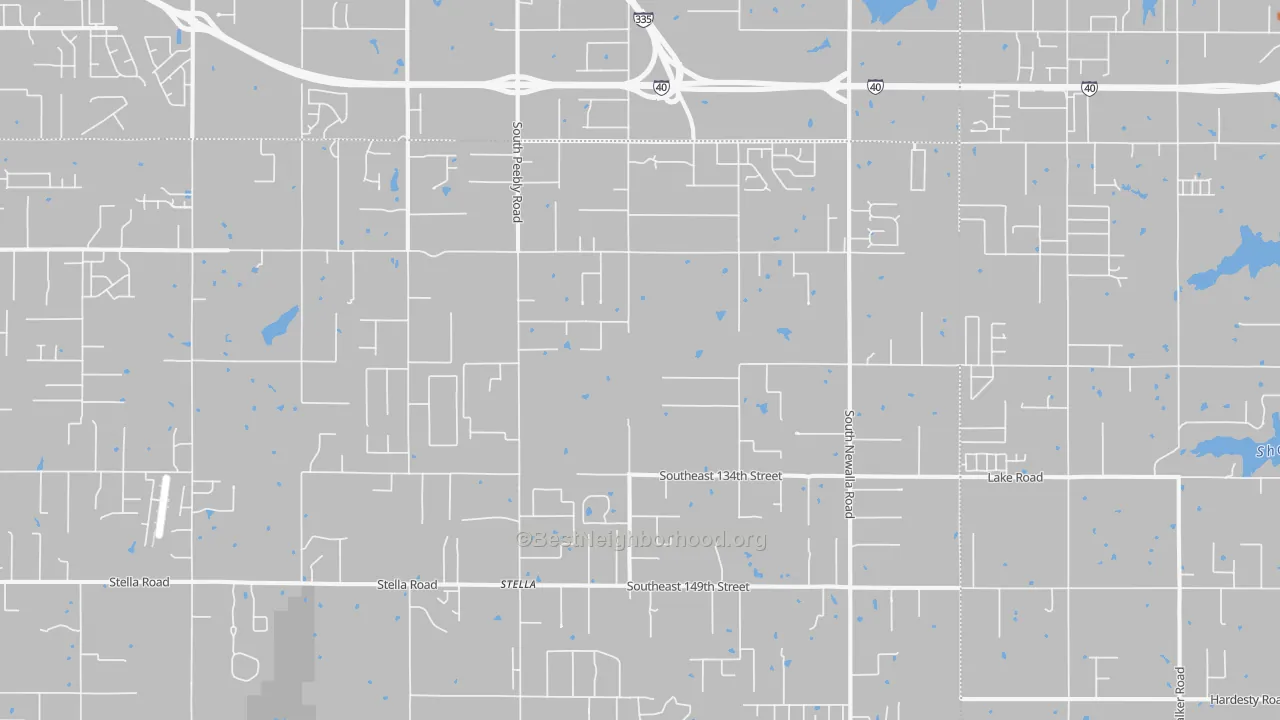 Bike Grade map of 74857, OK