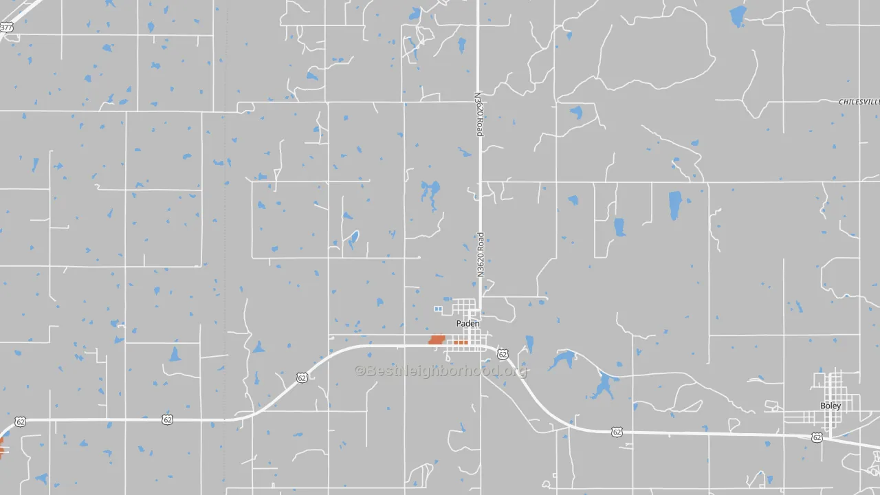 Bike Grade map of 74860, OK