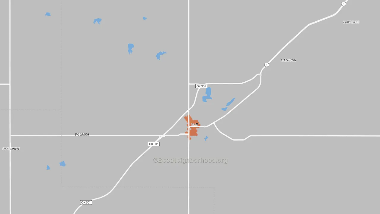Bike Grade map of 74865, OK